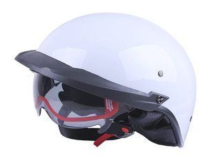 Шолом MD-513-1 білий глянсовий + чорне скло size S - VIRTUE 66162 фото