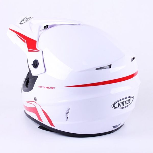 Шлем для мотоцикла, скутера MD-905 VIRTUE кроссовый (бело-красный, size M) 2456 фото